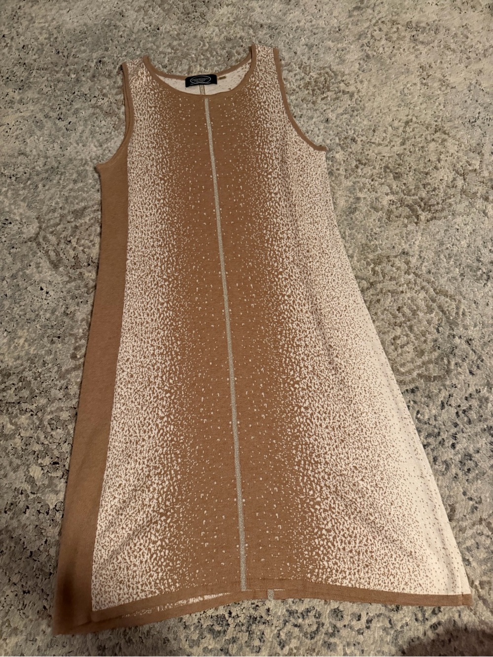 Magaschoni Camel and Cream Gradient Knit Mini Dress